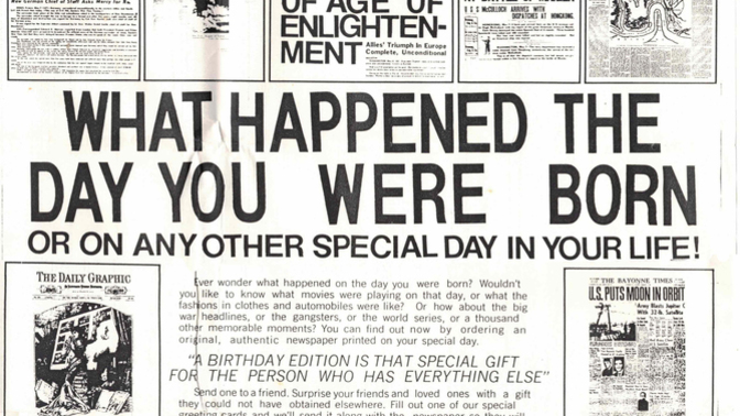 What happened the day you were born?