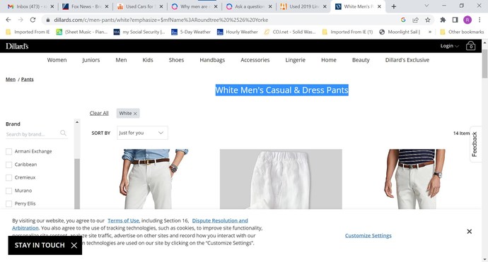 Should it be legal for a major department store to sell pants only to white men?