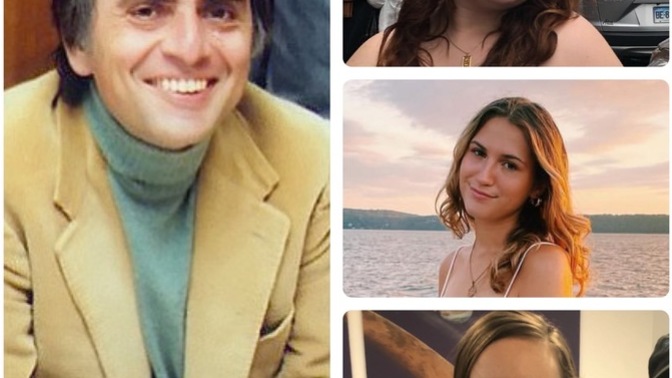 Can you guess which woman is his daughter?
