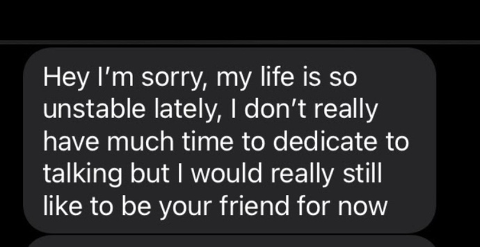 How does this make any sense? he hasn’t contacted me in almost a month?