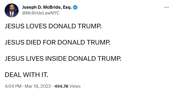 Why does this guy compare Jesus to Trump?