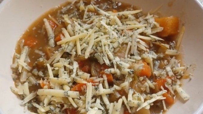 Cheese on top of soup?