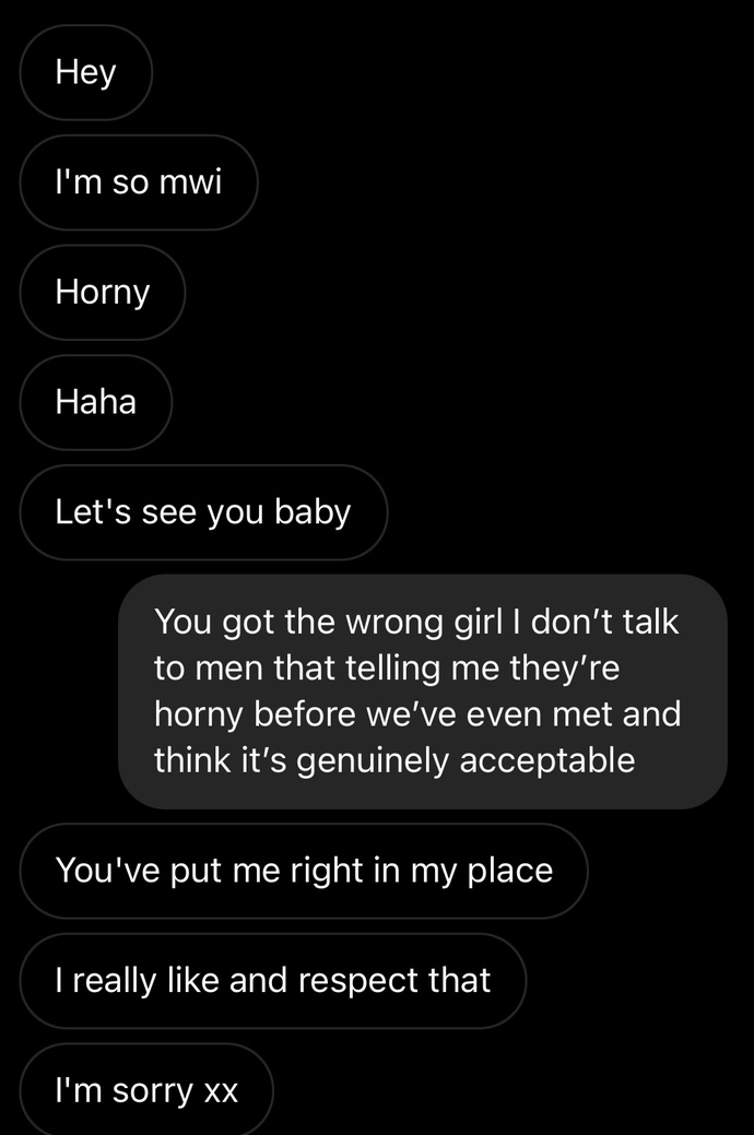 Did it seem harsh how I rejected him?