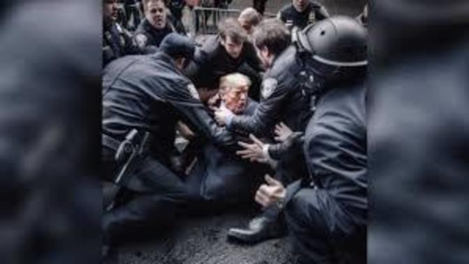 Are these real photos of Trump getting arrested?