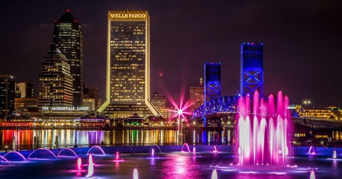 Downtown Jacksonville, about 10-15 minutes from my home, and. . .