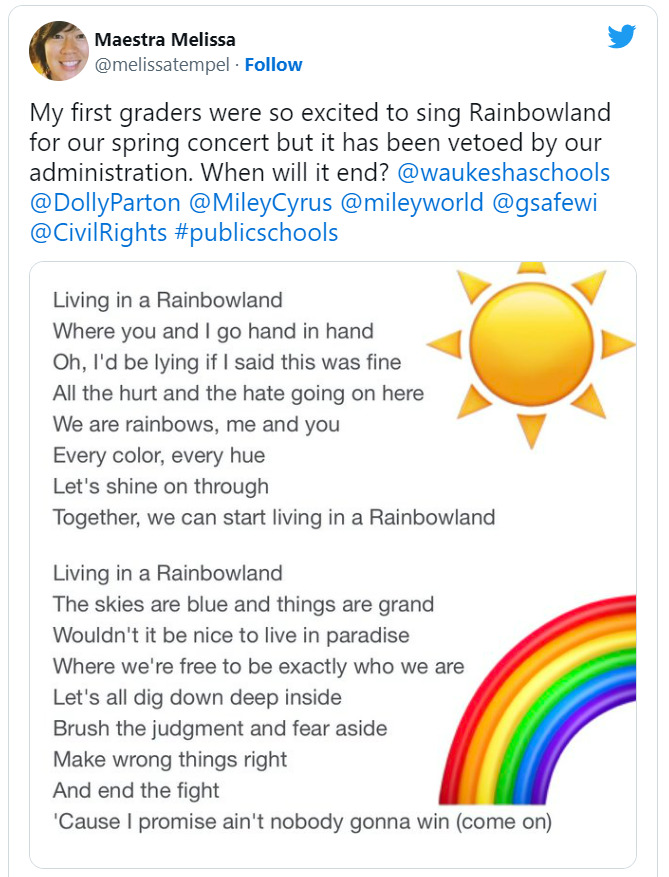 Should the USA restrict guns or restrict songs about rainbows?
