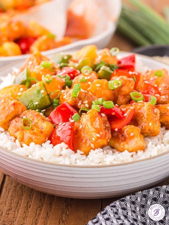 SWEET AND SOUR PORK with rice
