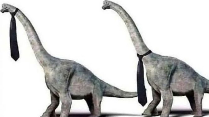 If a dinosaur wore neckties how would they wear them?