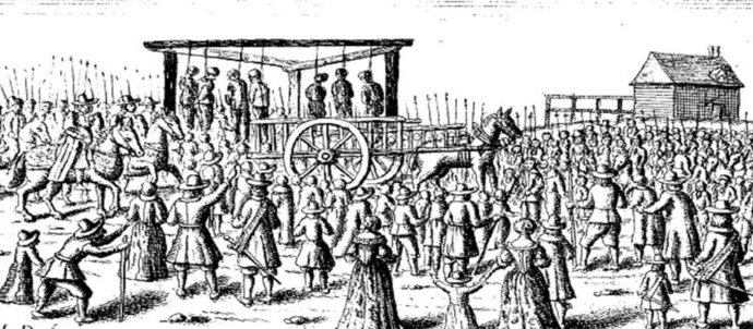 Why did lots of men attend and watch public hangings in medieval times as a day out?