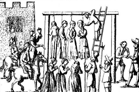 Why did lots of men attend and watch public hangings in medieval times as a day out?