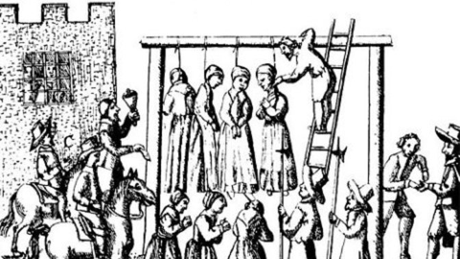 Why did lots of men attend and watch public hangings in medieval times as a 'day out'?