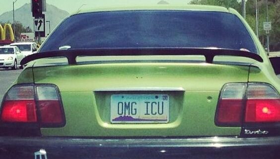 Do you ever see funny/interesting personalized license plates?