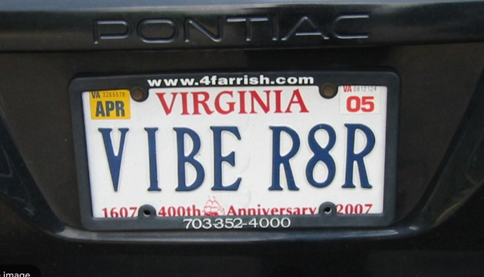 Do you ever see funny/interesting personalized license plates?