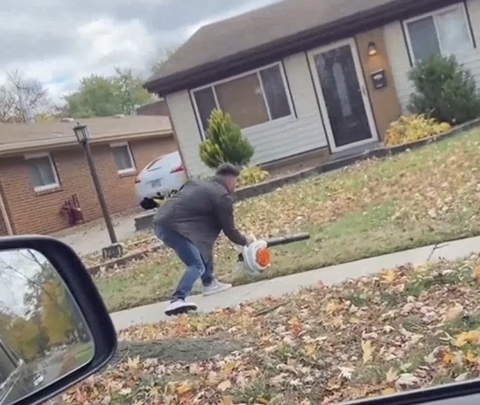 What should I do if I hired a guy from Facebook to clean my yard of leaves and he used a blower and blowed them to my neighbor’s houses?