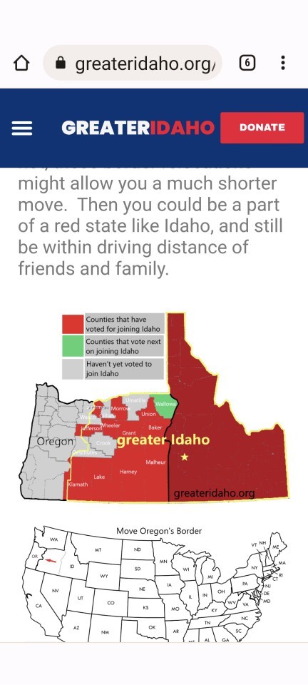 What do you think of the greater Idaho movement?