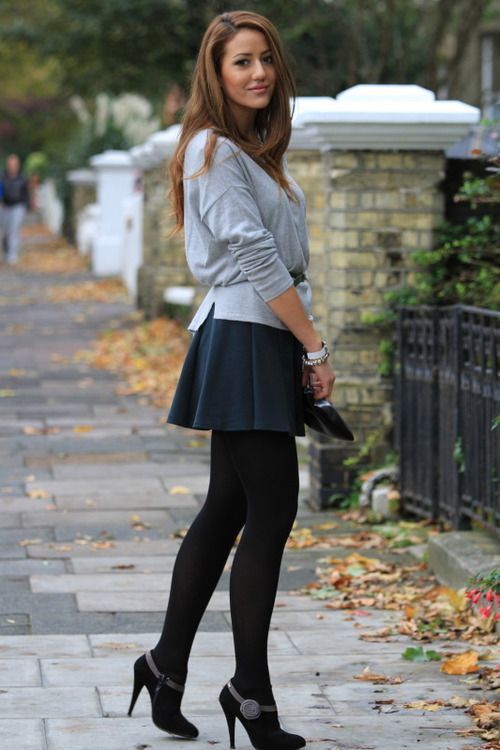 Guys, which girls style paired with a short skirt is the most attractive to you?