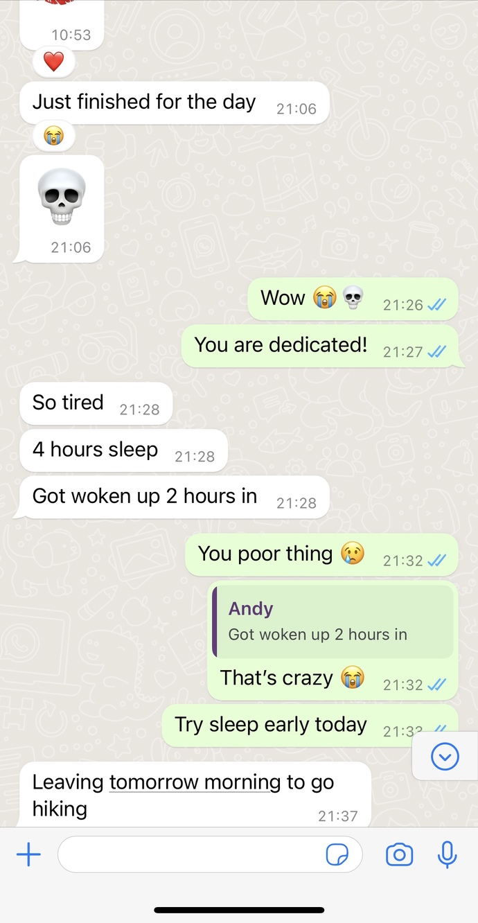 He hasn’t messaged me in two days the he messaged me at 10pm saying he just finished work. is he still interested?