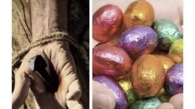 Does he died for our cheap Easter candy bins?