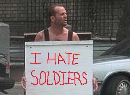 What would happened if I stood outside an active U. S. military base holding a sign that said, I HATE SOLDIERS?