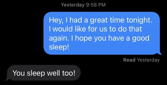 Went on a date with a guy and he replied with this? is he not interested?