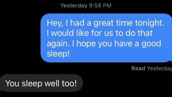 Went on a date with a guy and he replied with this? is he not interested?