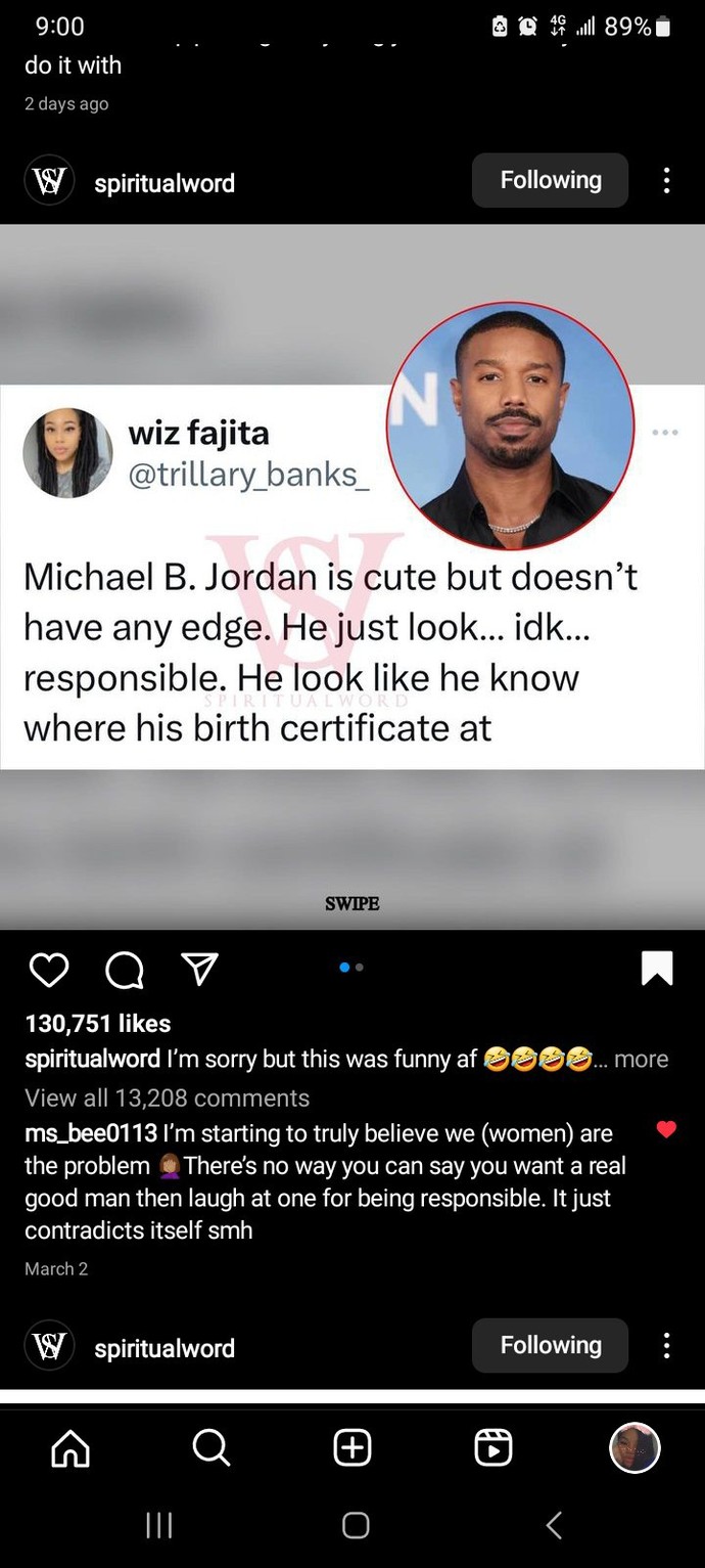 So the bar is so far in hell that women really making fun of responsible men?