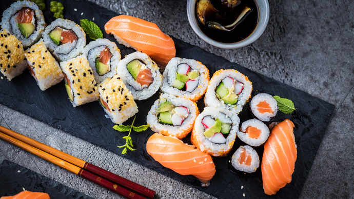 Why are their fully grown men who eat sushi?