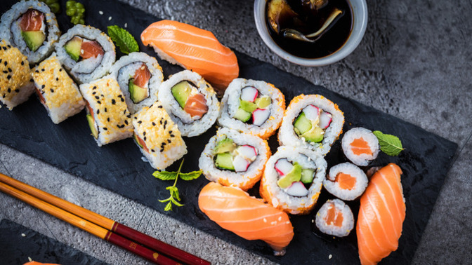 Why are their fully grown men who eat sushi?