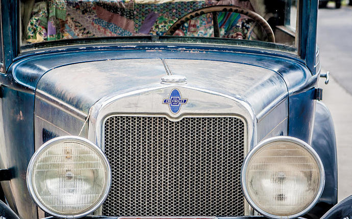 6 Volt Headlights of a 1930 Chevrolet Truck