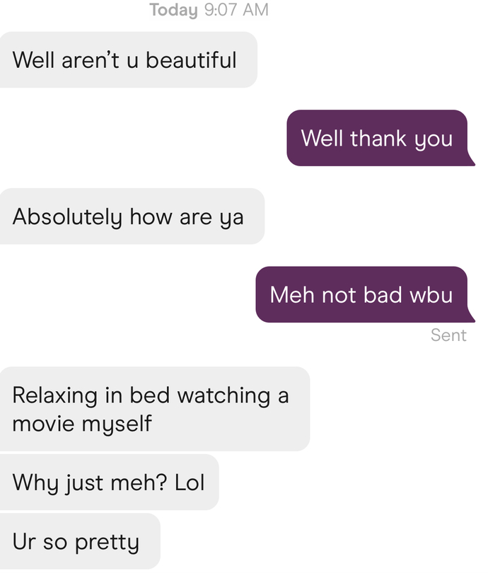 Is this guy trying too hard considering we’re now talking for first time on dating app?
