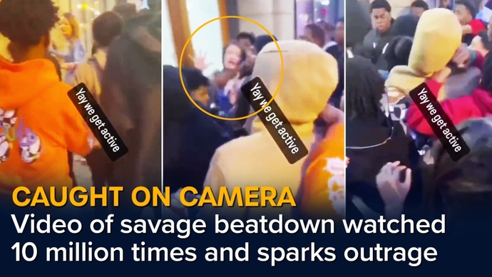 Chicago teens jump and beat a woman for apparently no good reason, your thoughts on the video?
