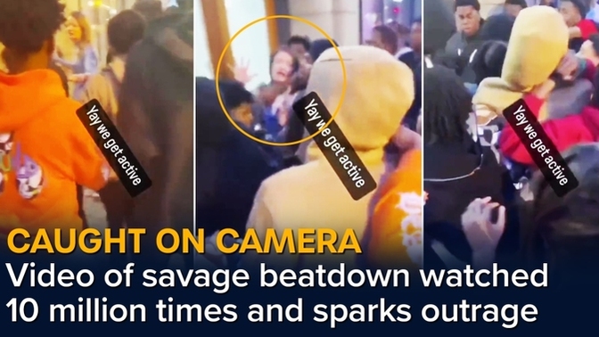 Chicago teens jump and beat a woman for apparently no good reason, your thoughts on the video?