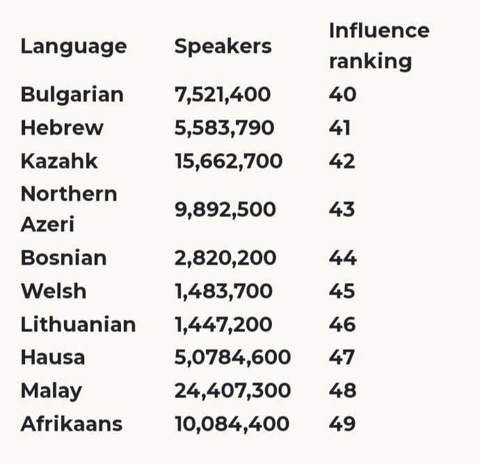 What is the most important language after English?
