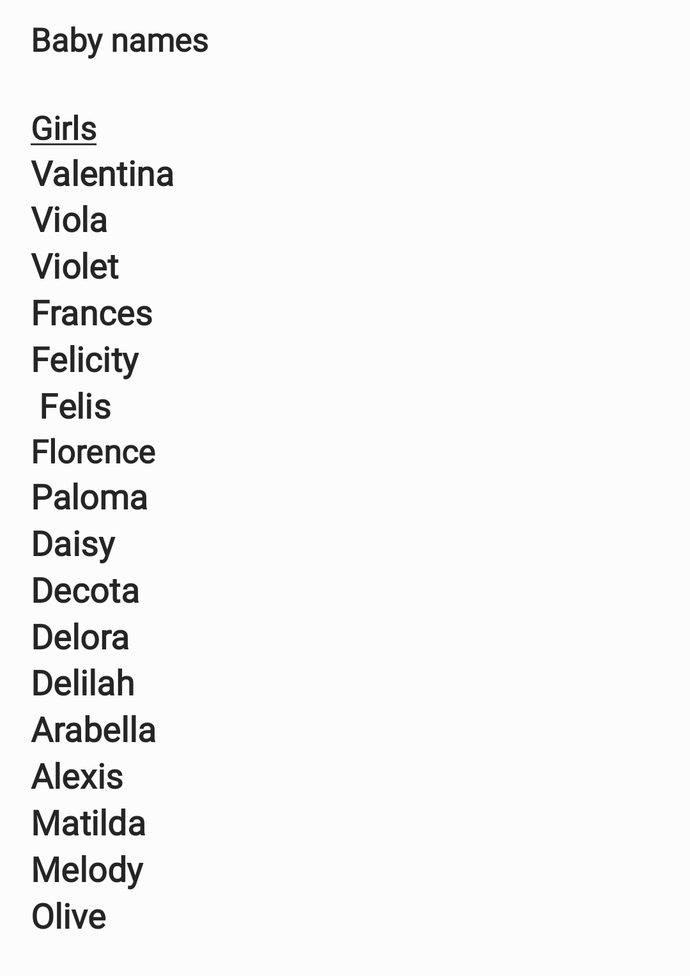 What baby names do you like out of this?
