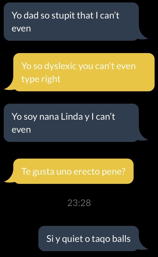 After he mentions grammar- *grammar has left the chat* for me 🤡