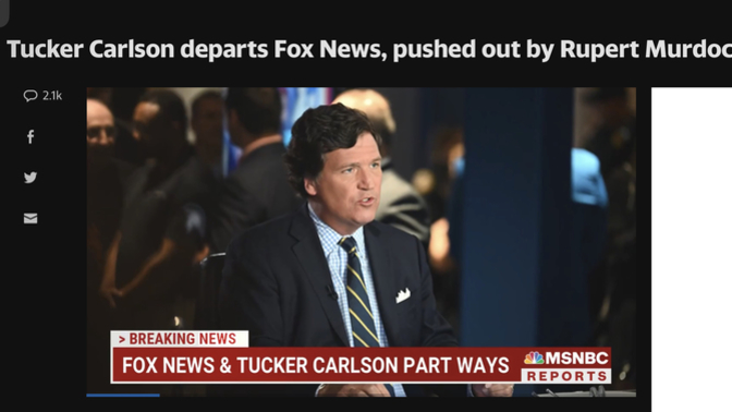 Tucker’s out? It’s like you can’t lie on TV anymore, right?