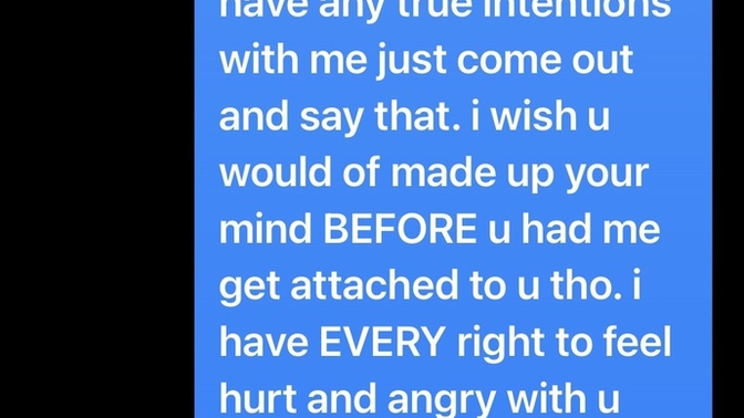 Does he sound hurt in the texts?