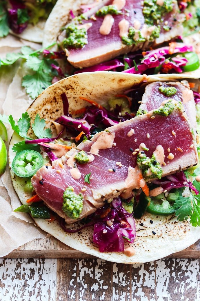 Would you eat seared ahi tuna tacos?