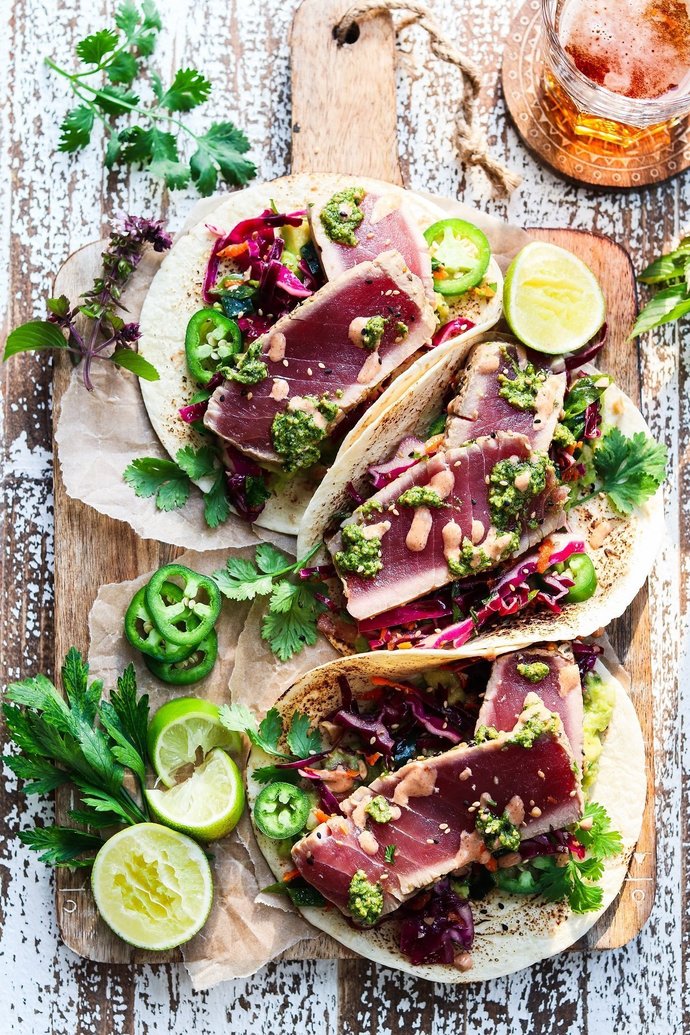 Would you eat seared ahi tuna tacos?