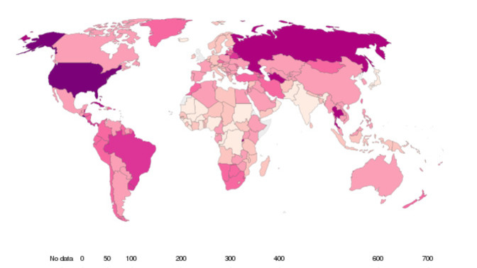Why does the US have the highest number of imprisoned citizens?