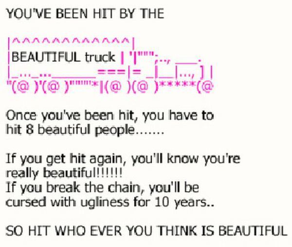 This is an e-mail chain letter