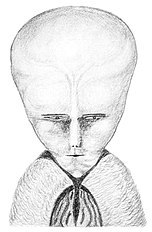 Drawing of a demon by Aleister Crowley