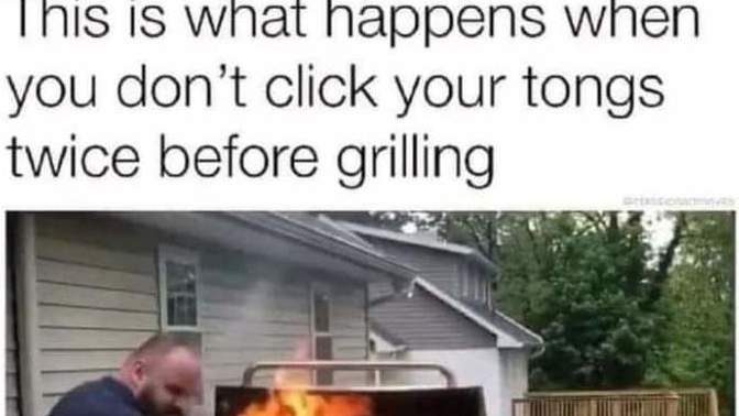 Do you always click your tongs twice before grilling or cooking?