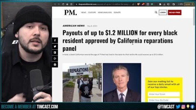 California Democrats approve of $1.2 million for every black resident by California reparations panel. Is this a good or bad thing?