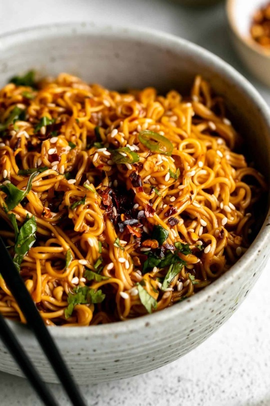 Mine: fried noodle with homemade chili oil