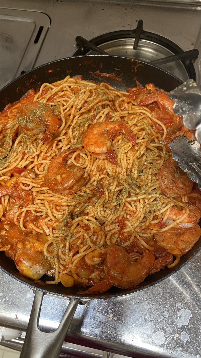 Shrimp spaghetti