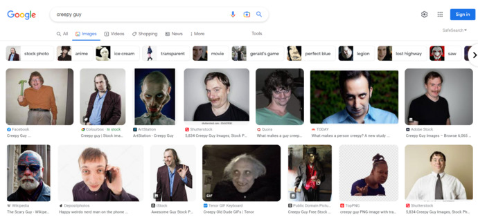 ugly = creepy. has nothing to do with personality