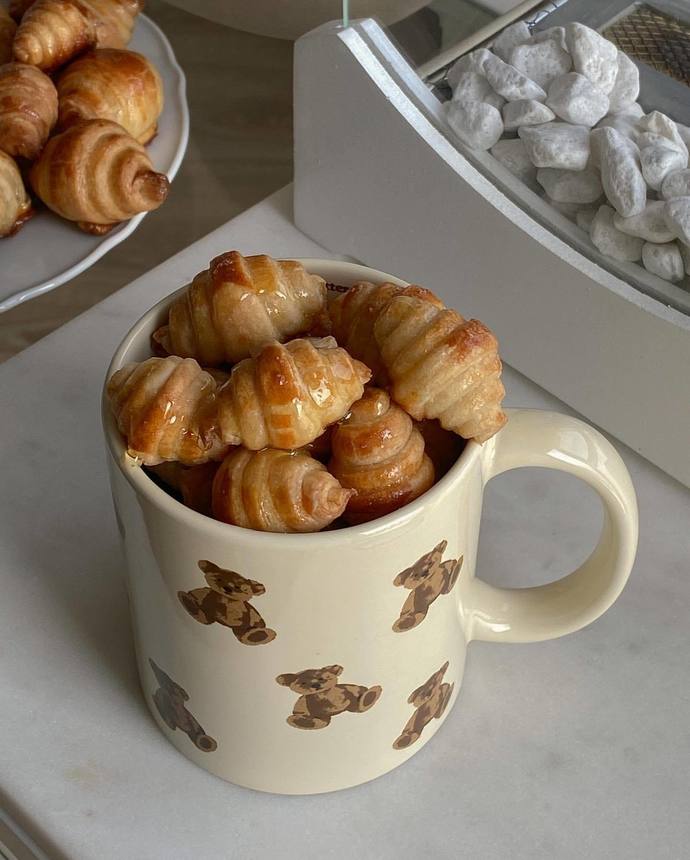 Glazed mini croissants