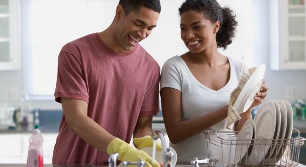 How does the division of household responsibilities and chores impact relationships when both partners have demanding careers?