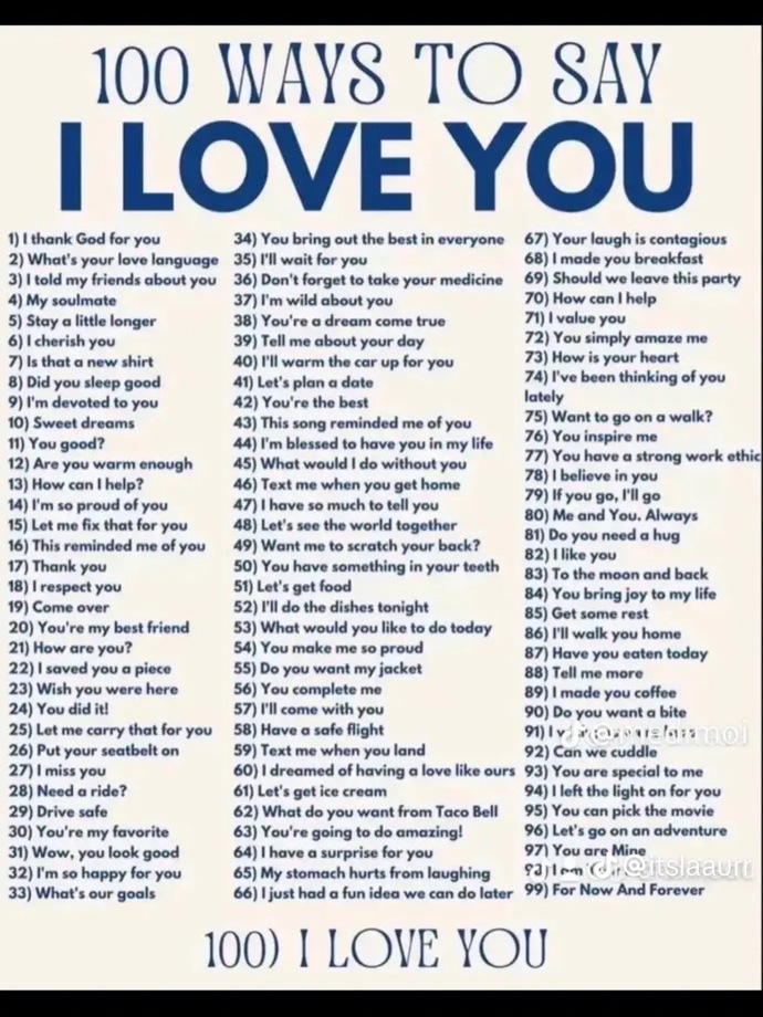 What is your favorite way to say “I love you”?